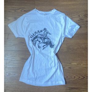 White Graphic Tee Western Size S